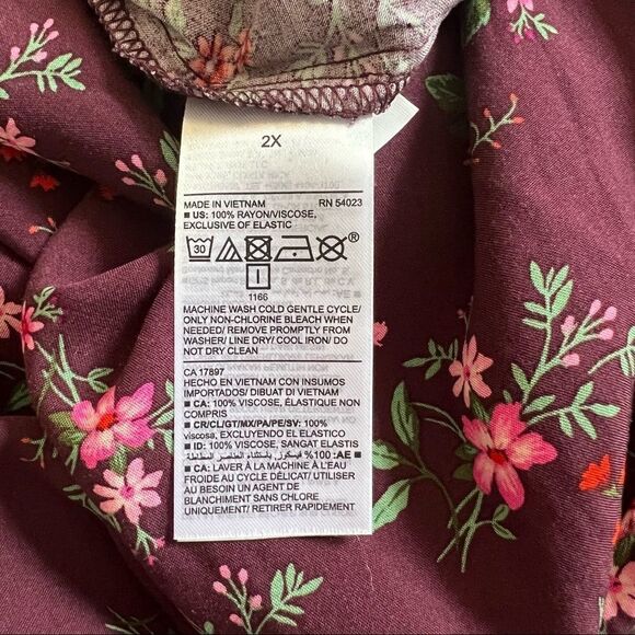 Old Navy Puff Sleeve Floral Maxi Shift Dress Size 2X - Picture 12 of 12